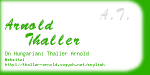 arnold thaller business card